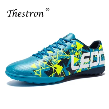 

New Cool Men Soccer Shoes Sneakers Light Turf Soccer Shoes For Men Comfortable Big Boys Shoes Brand Blue Breathable Sneakers