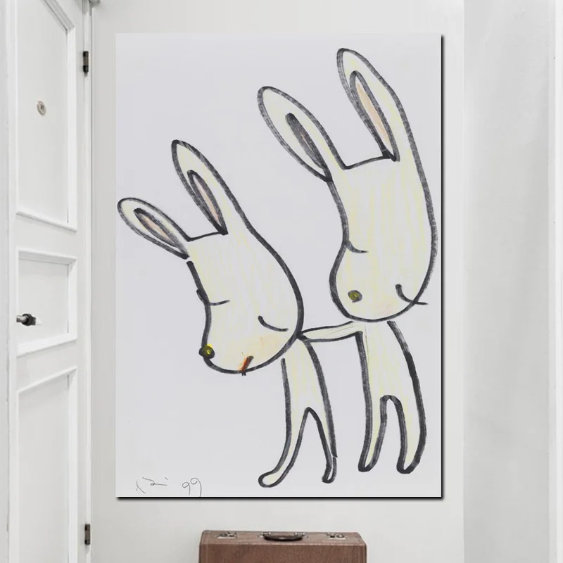 Yoshitomo Nara Cartoon Dog Drawing Japanese Oil Painting HD Print on Canvas Pop Art Pictures Poster For Baby Kids Room Decor