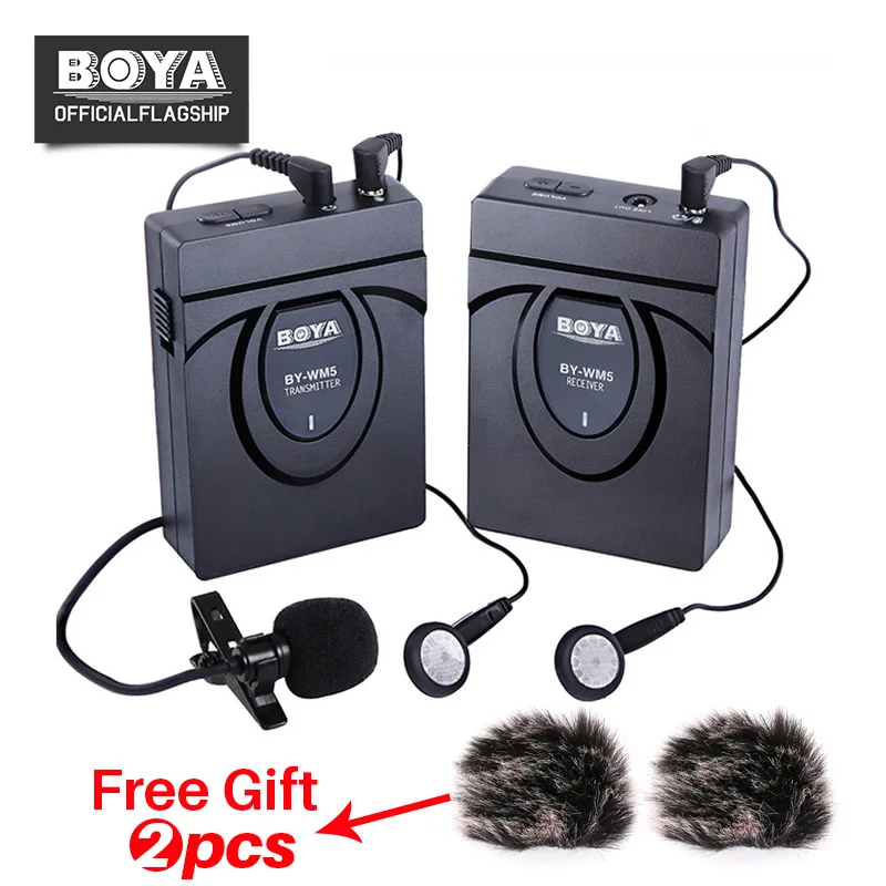 

BOYA BY-WM5 Wireless Lavalier Lapel Microphone System for ENG EFP Nikon Canon Sony DSLR Camera Camcorders Audio Recorder