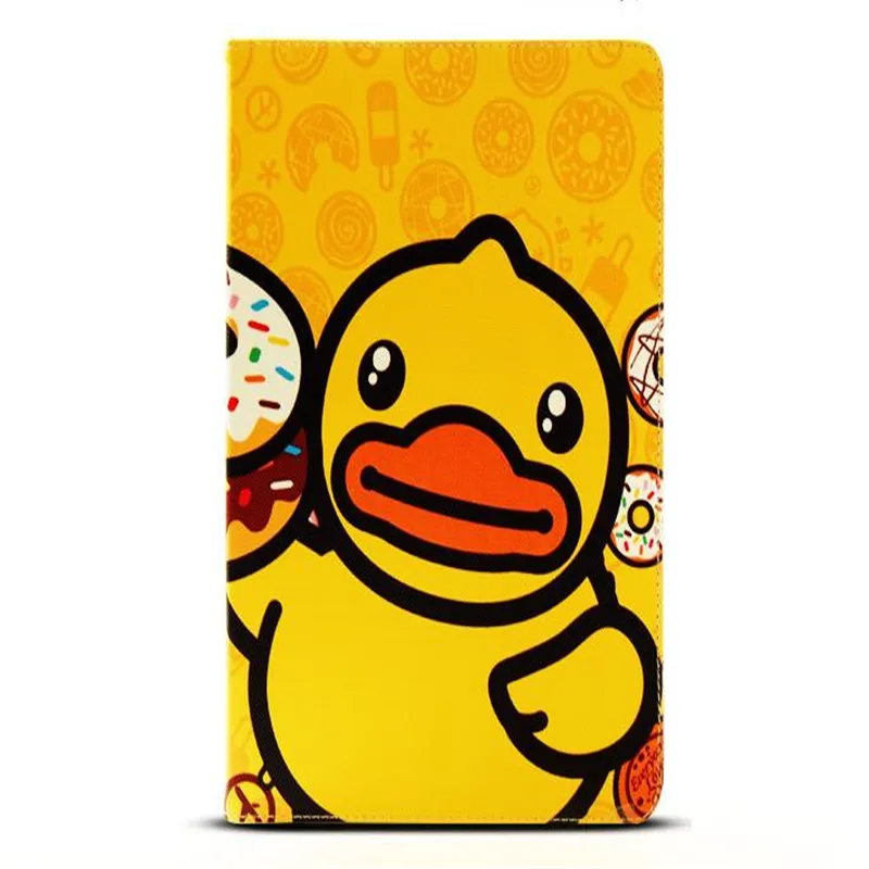 

2017 New come character Rubber Duck pattern leather cover for ipad 4 brand quality TPU back case for ipad 2 3 common
