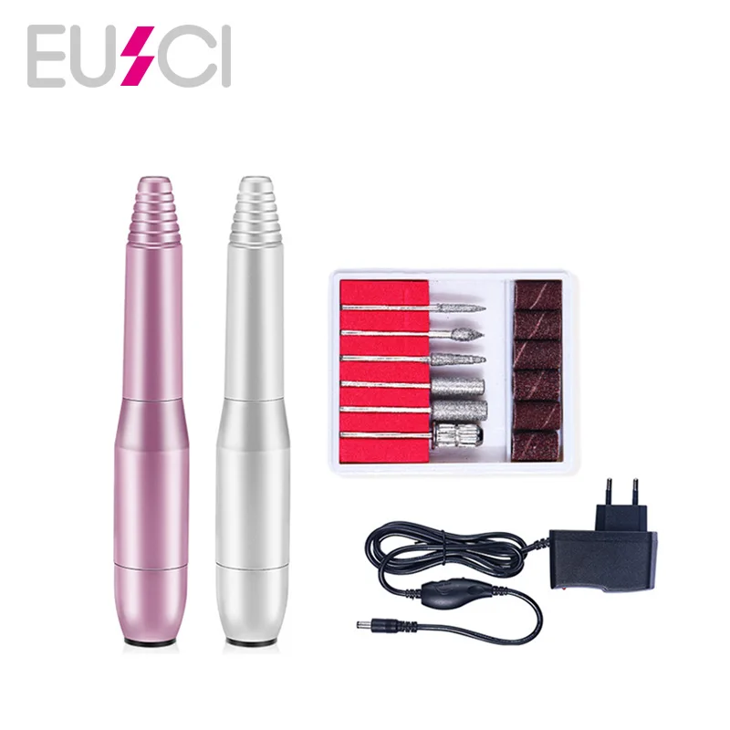 Pink/Silver 25000rpm 110-240V Metal Portable Easy to Operate Pen Shape Electric Nail Drill Machine