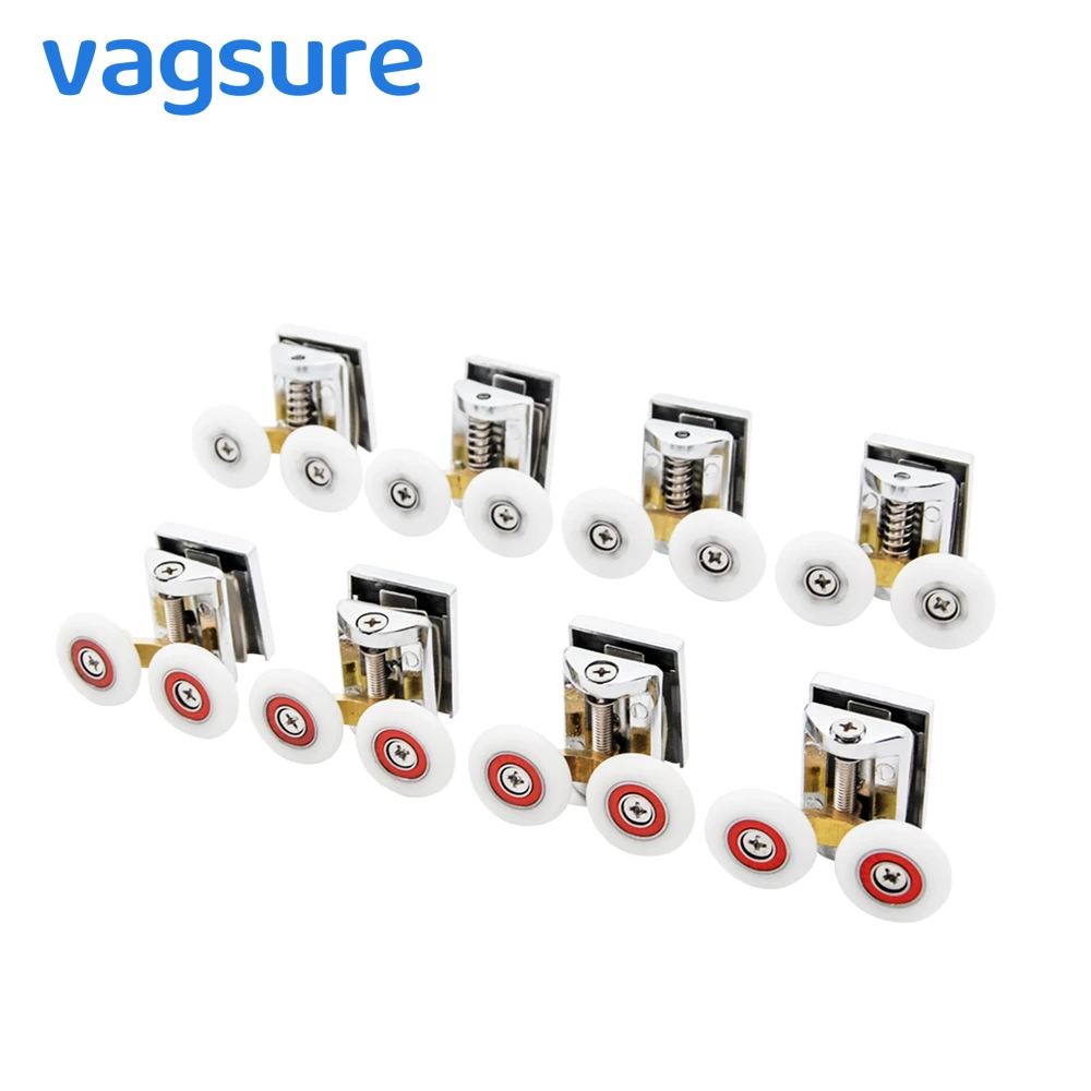 

4pcs-8pcs/set 23mm/25mm Brass Shower Cabin Room Hardware Door Roller Bearing Pulley Runner Double Wheels Replacement