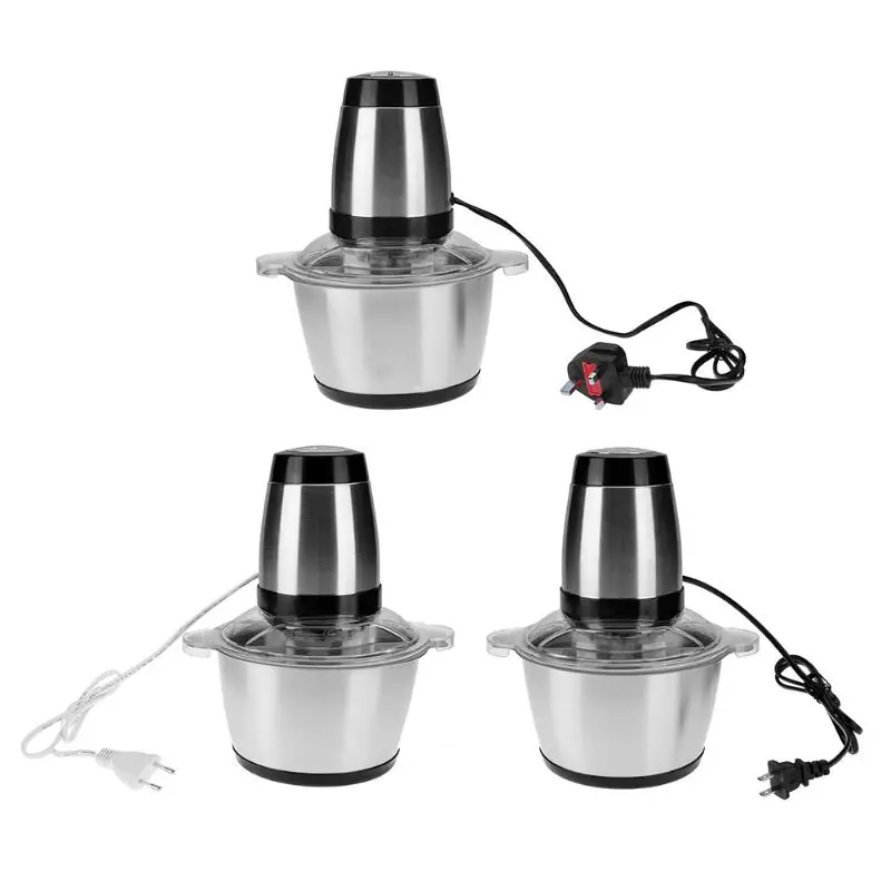 

350w 2L Stainless Steel Electric Meat Mincer blender Grinder Chopper EU US UK Plug Grinder Machine for Kitchen Household