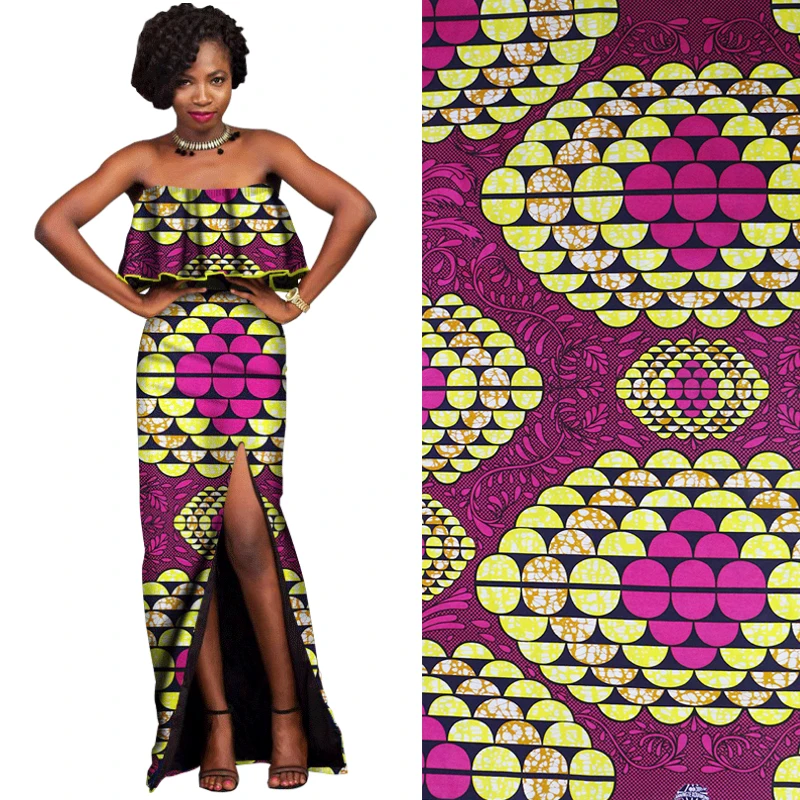 Последний высококачественный Африканский Анкара печать ткань с воском гарантированное настоящий голландский воск ткань хлопок 6 ярдов для вечерние платья