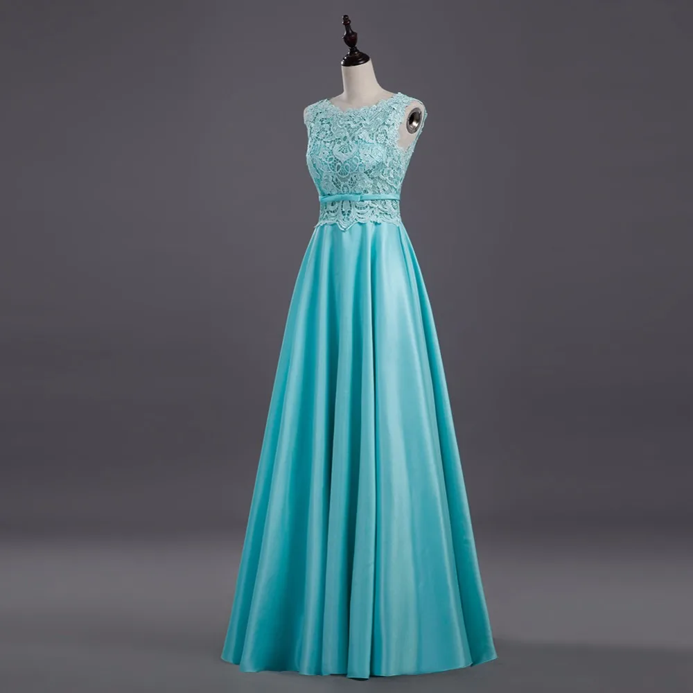 New arrival party evening dresses Long dress Vestido de Festa A-line lace satin gown sexy fast shipping