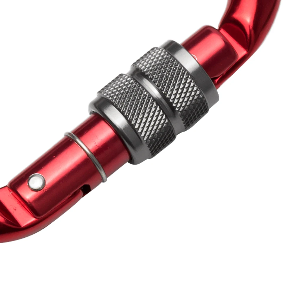 Perfeclan Rock Screw Gate Auto Locking Carabiner Climbing Safety D Type Hook Aluminum Auto Lock Screwgate D Carabiner