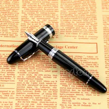 Горячая деликатная перьевая ручка Jinhao 159 черный и серебристый M перьевая ручка Толстая Прямая поставка