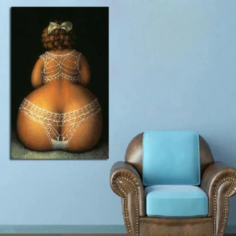 Hand-painted Abstract Sexy Big Hip Canvas Painting Pictures Modern Home Decor Wall Art Handmade Nude Plump Woman Oil Paintings
