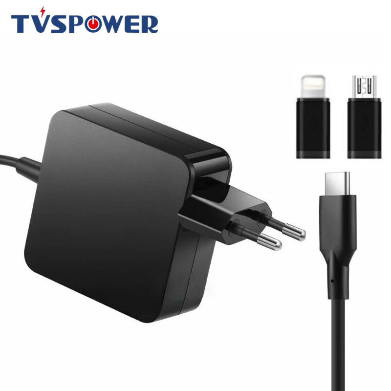 Зарядное устройство USB Type C для ноутбука адаптер Macbook Lenovo Asus HP Dell Xiaomi Huawei 20 в 3 25 А 15 В