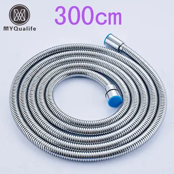 

Stainless Steel 3M Flexible Shower Hose Bathroom Water Hose Replace Pipe Chrome Brushed Nickel