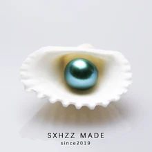 SXHZZ натуральный драгоценный камень Бусины культивированный пресноводный жемчуг бусины 7-8 мм круглой формы Зеленый кристально чистый аксессуар ювелирные изделия для женщин