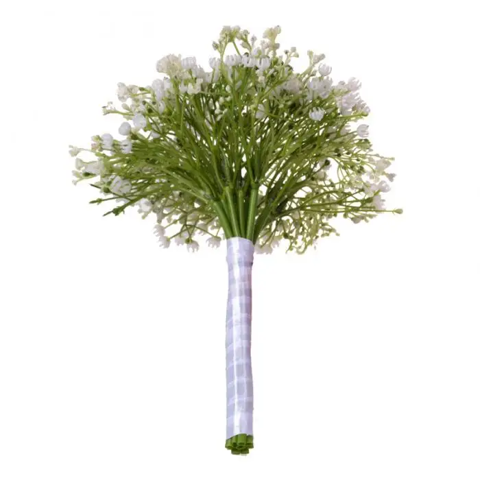 Искусственный пластик Gypsophila свадебный ручной Букет с лентой для украшения свадьбы LE66