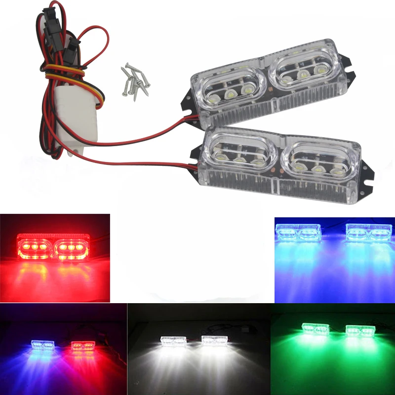 2x6 LED DRL мотоцикл стробоскоп стоп дневной свет 12 Вт Автомобильные предупреждающие