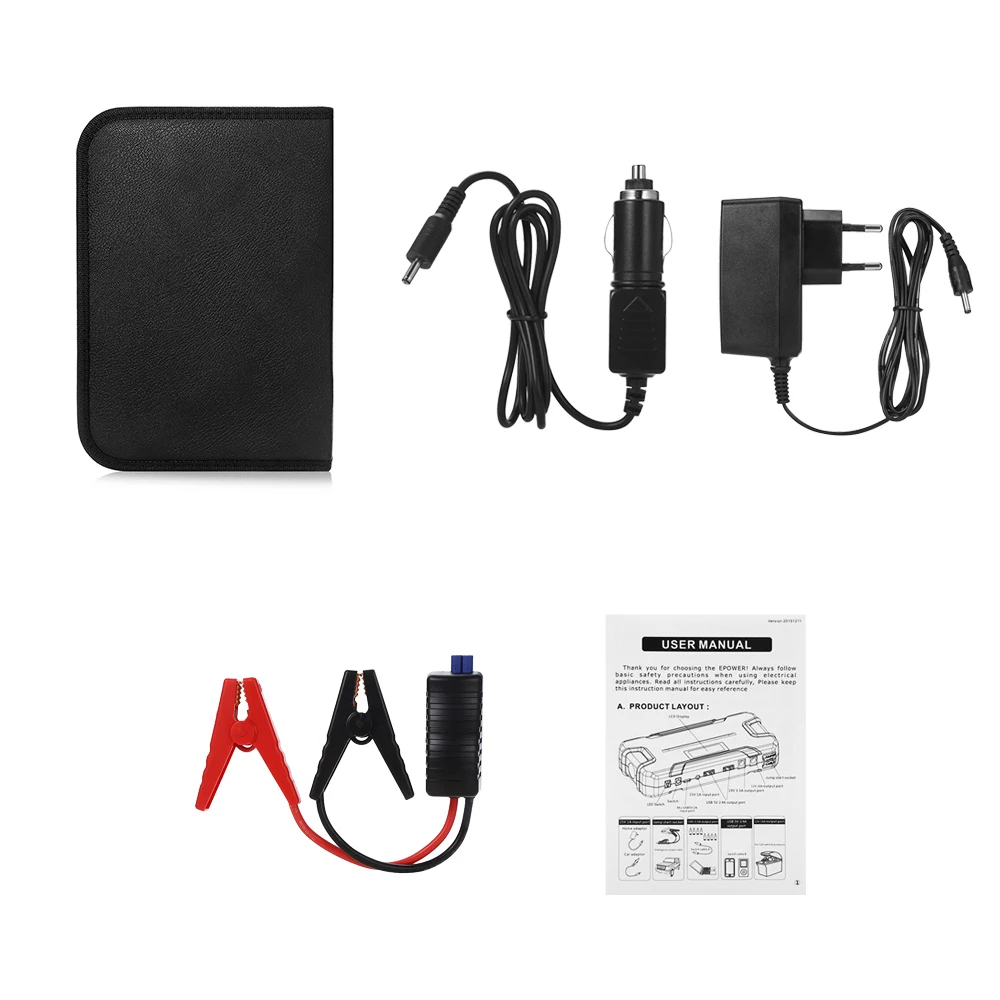 ZEEPIN 12000mAh Car Jump Starter 12V Portable Emergency Power Bank Car Charger For Car Refrigerator Air pump Appliances
