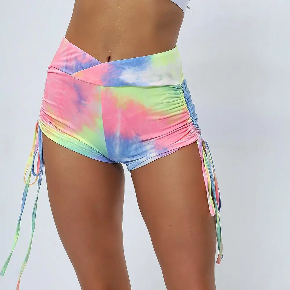 

Tie Dyed Color Push Up Yoga Shorts High Waist Sports Shorts Women Summer Fitness Tights Hot Beach Shorts Running Gym Clothes