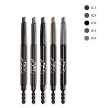 5 цветов с двойной головкой природные карандаш для бровей 2 в 1 Водонепроницаемый карандаш для бровей+ кисти для бровей инструменты бровей Подводка для макияжа V7