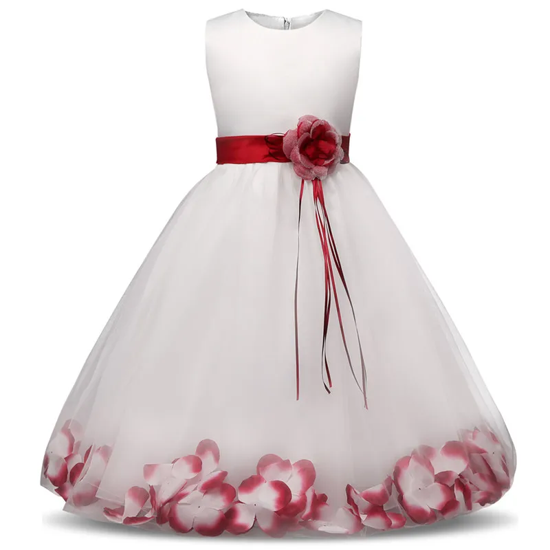 Платье с цветочным узором для девочек свадебное фатиновое бальное платье, одежда для маленьких девочек торжественные Детские платья для девочек, одежда с цветами/лентами