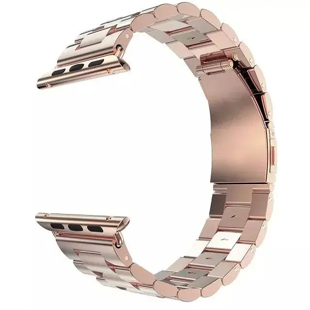 Ремешок для часов из нержавеющей стали для iWatch Apple Watch1 2 3 ремешок для браслета аксессуары 38 мм 42 мм классический замок - Цвет ремешка: Rose Gold