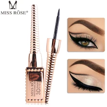Модная розовая Золотая трубка черный карандаш для глаз долговечная Водонепроницаемая ручка быстросохнущая не Цветущая подводка для глаз 3D глаз линия Макияж инструмент