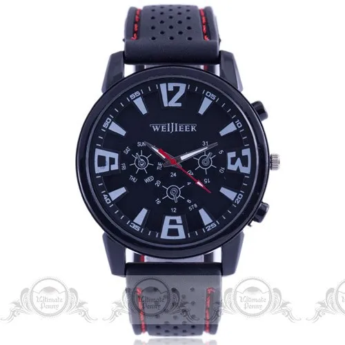 

New Top Brand Black Military Pilot Aviator Army Style Silicone Men Clock Outdoor Sport Quartz Wrist Watch Free Shipping
