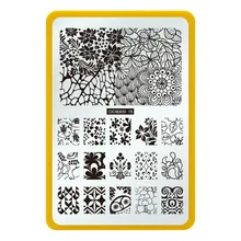 CICI&SISI Nail Template Nail Art Templates Round Nail Art Stamp Image Plate flowers Stamping Plates DIY Nail Tools 15