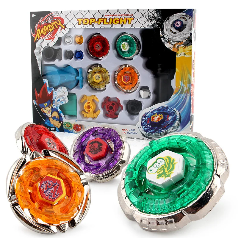 Beyblade Metal Spinning Beyblade Sets Fusion 4D 4 Gyro Box kampf Master Beyblade String Launcher Grip Für Verkauf Kinder Spielzeug geschenke