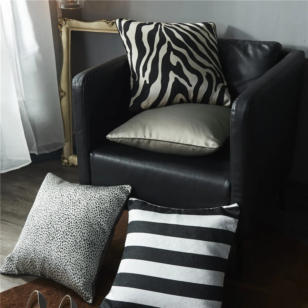 

Bedroom living room decoration pillowcase decoration Creative romantic gray geometric color striped home textile supplies