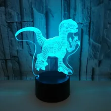 Трещины динозавров настольные лампы красочный сенсорный 3d ночник Рождественский подарок детские игрушки 3d Led стереовидение настольная лампа
