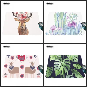 

Mairuige Green Leaves Print Design Anti-slip New Arrival Customized Rectangular mouse Pad Computer PC Gaming Desk Mat