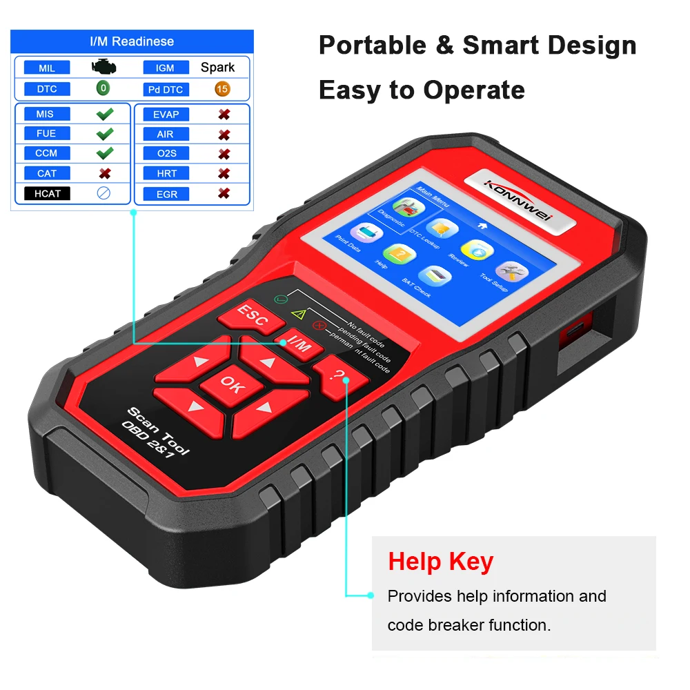 OBD2 ODB2 универсальный OBD2 считыватель кодов двигателя KONNWEI KW850 автомобильный считыватель кодов диагностический инструмент odb2 Автомобильный сканер лучше ELM 327