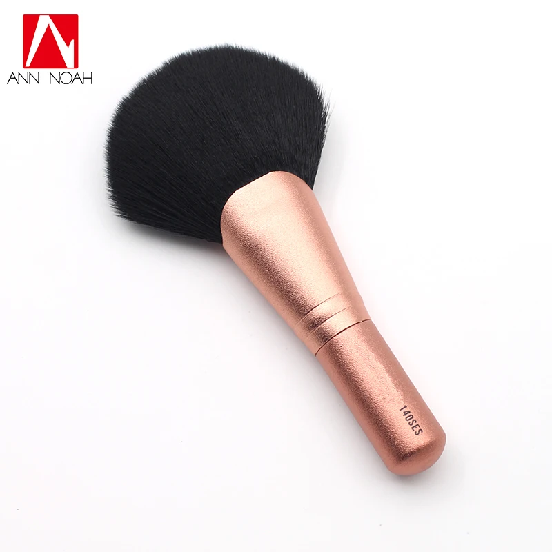 전문 메이크업 로즈 핑크 금속 손잡이 합성 섬유 140SES 전체 모양의 큰 분말 팬 브러