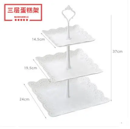 

Chinese three-tier fruit plate dessert table multi-layer cake rack dry fruit plate tea snack tray dessert table birthday
