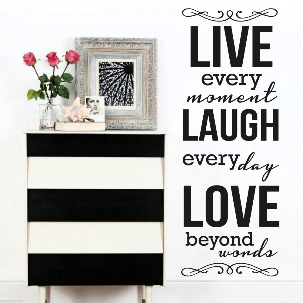 Live Laugh Love Quotes Wall Decal Saying Words Home Decor Modern Murals