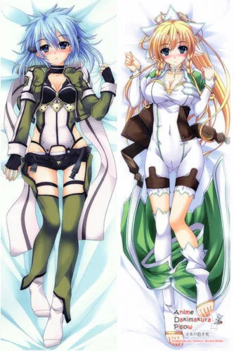 

Free Shipping New Japanese Anime hugging pillow case 50X150cm Peach Skin Sword Art Online Asada Shinon + Alice