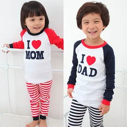 

Baby Girl Boy Long Sleeve T-shirt Tops + Stripe Pants Sets 2Pcs Homewear Clothes