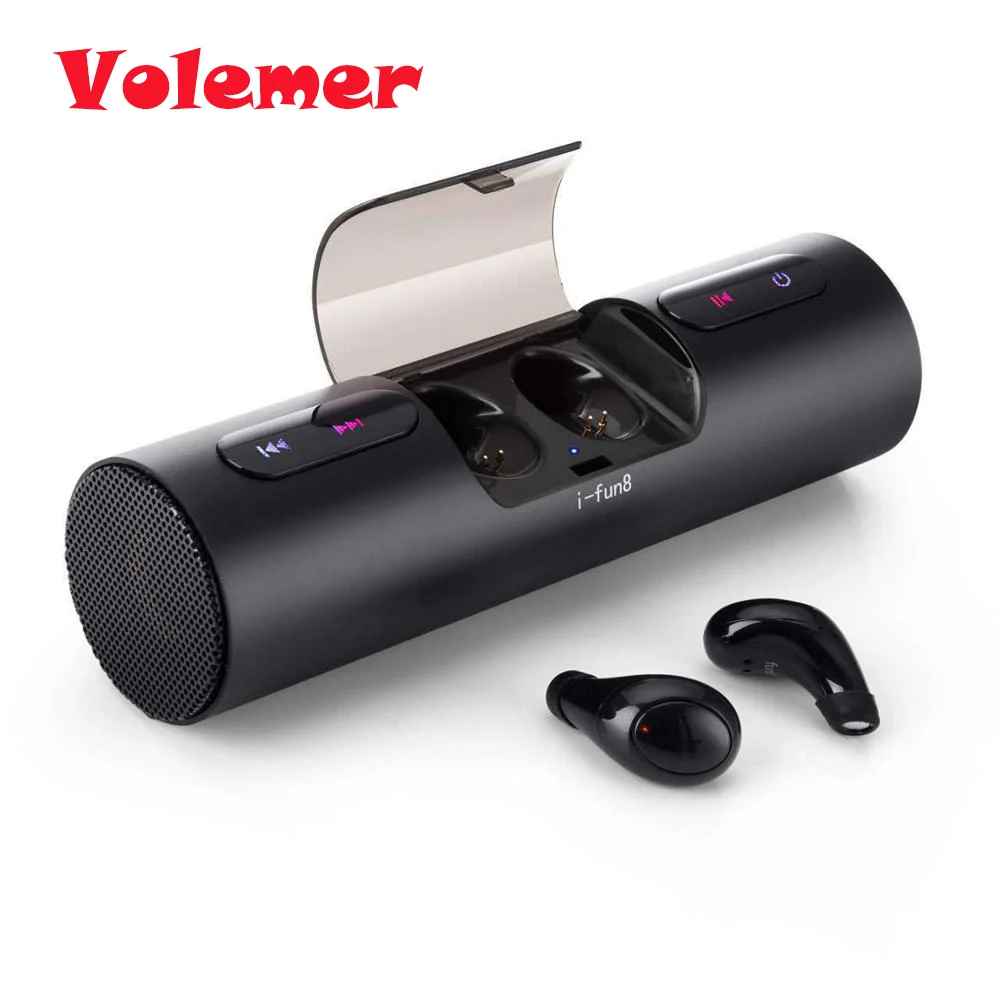 

iFun8 Bluetooth Speaker Built-in Mic Hands-free Call Portable Sound Perfect Speakers with TWS Wireless Earbuds for Smart Phone