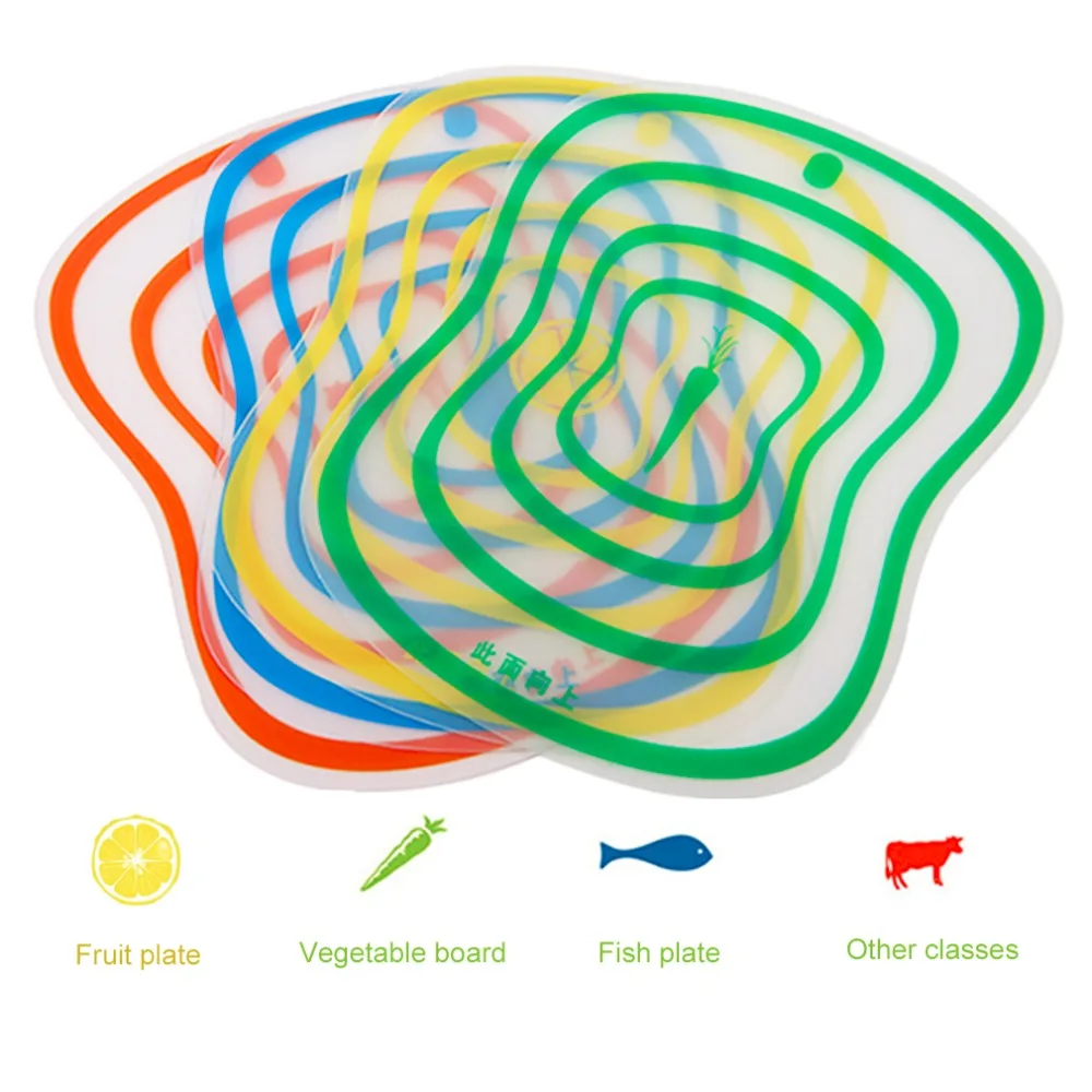4 шт./лот Гибкая Кухня пластик разделочный блок резка доска макет Нескользящие матовые Antibacteria режущий блок