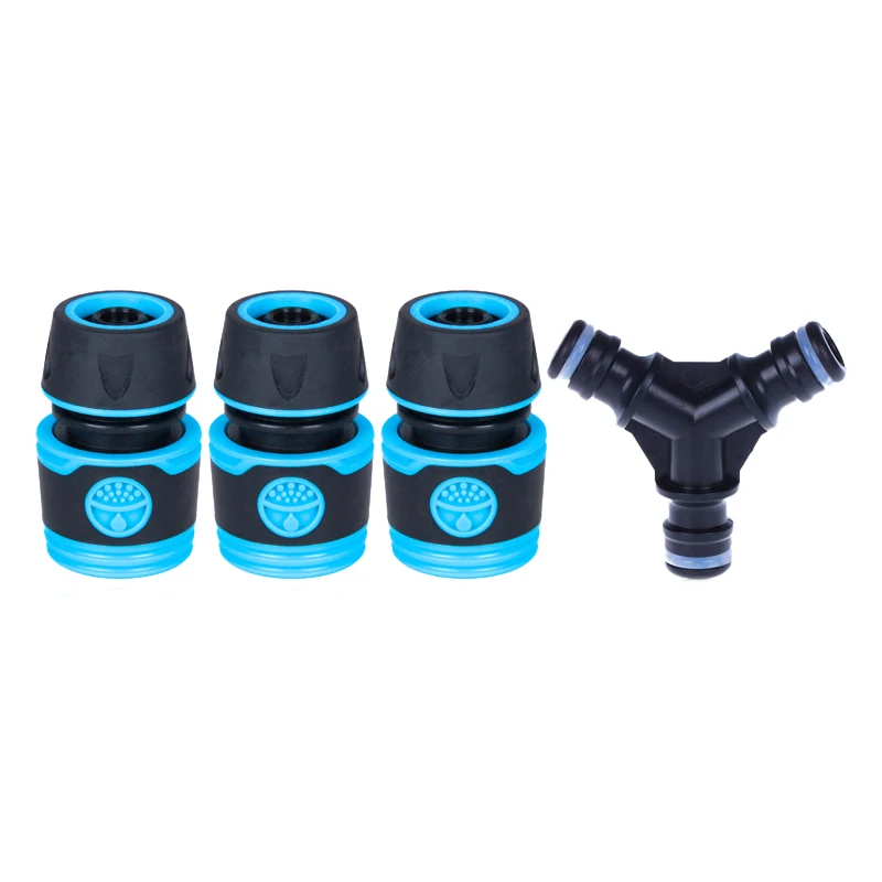 4 In 1 ABS Three way Quick Connect Kit DN15 Hose Watering Connection Adaptor And Nipple