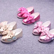 Обувь для девочек обувь Весна и осень детская корейских студентов Обувь в горошек с большим бантом детские туфли принцессы