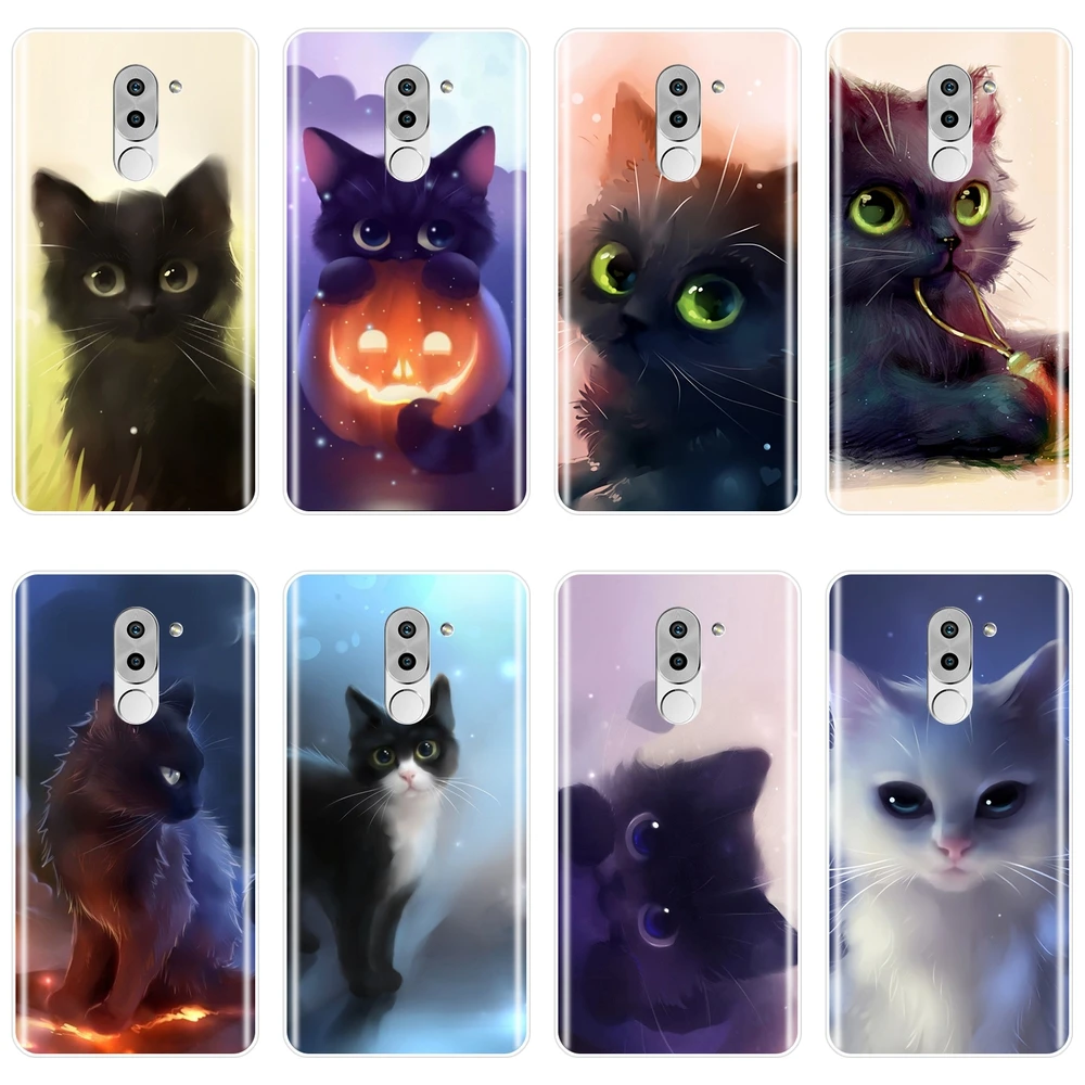 

Cute Cat Cartoon Back Cover For Huawei Honor 6 5A 4X 5X 6X Soft Silicone Phone Case For Huawei Honor 4C 5C 6A 6C Pro Case