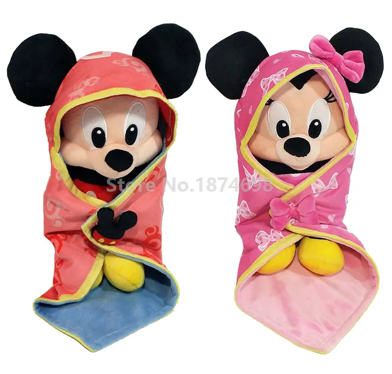 Langette En Peluche Pour Bebes Mickey Minnie Jouet Avec Couverture Animaux En Peluche Mignons Poupees Cadeaux Pour Enfants Nouveaute 28cm Aliexpress