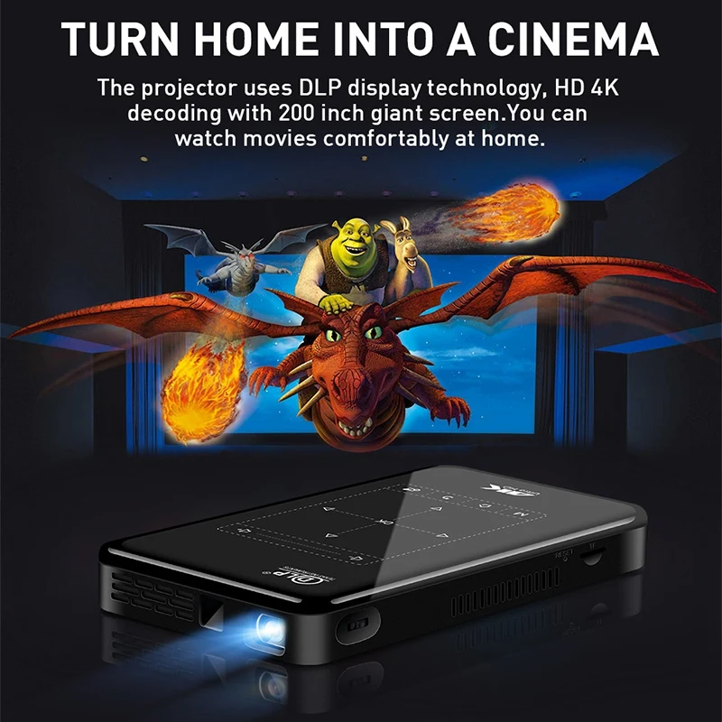 Android Беспроводной Bluetooth 2,4G/5G Wifi 4K Hdmi-In мини Dlp проектор поддержка Miracast Airplay мобильный проектор