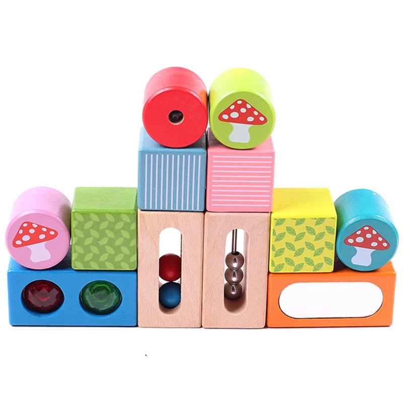 Large Box Of Feeling Building Blocks Toys For Children Wooden Early Childhood Education Baby Toys Fight Pile With Colored Blocks