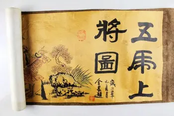 

China Antique collection the Five Tigers Admiral Diagram