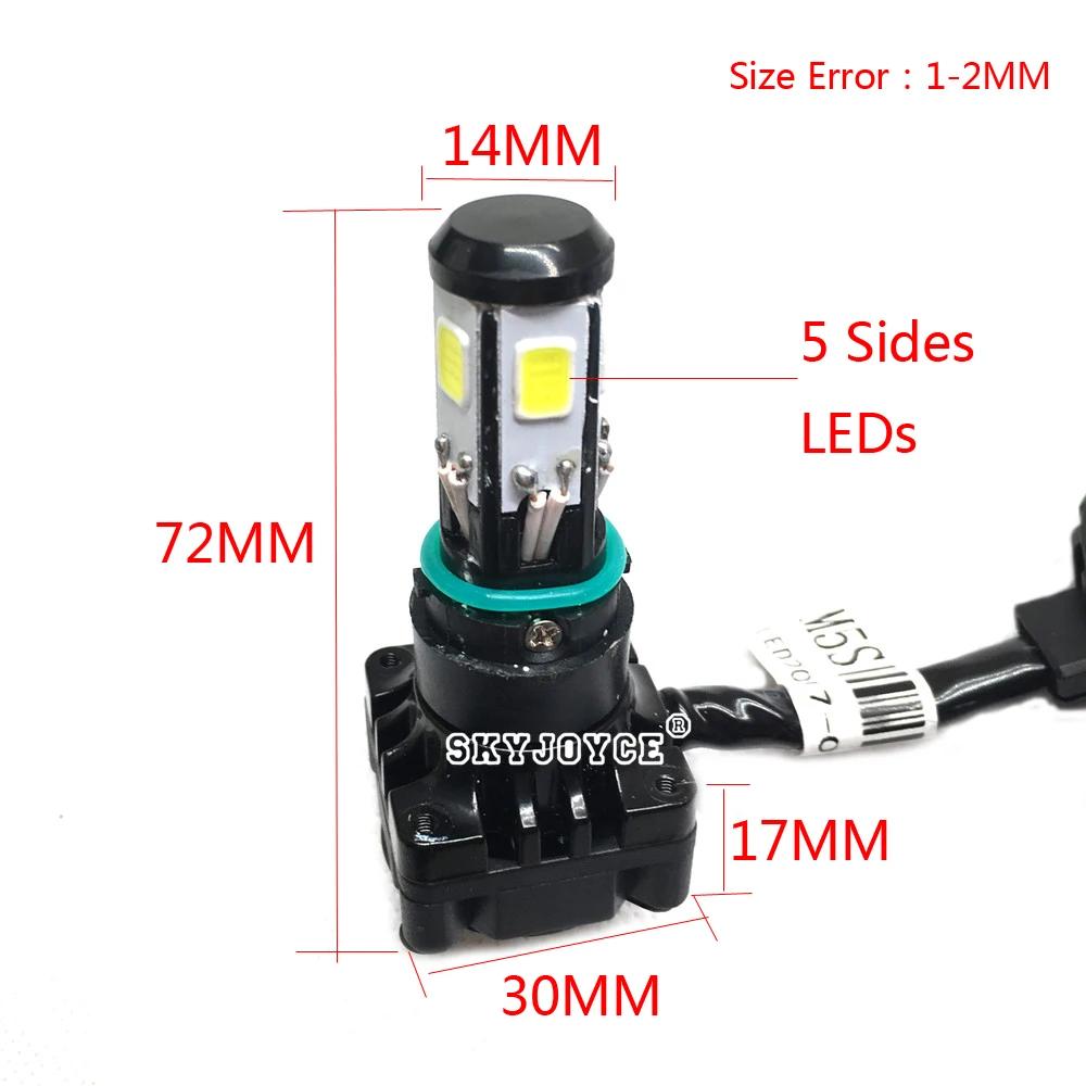 H4H6Ba20d 5 sides Led Motorcycle Motorbike Headlight Blub scooter led headlamp Kit Xenon White Dc12v H4 hi low bulb accessory (4)