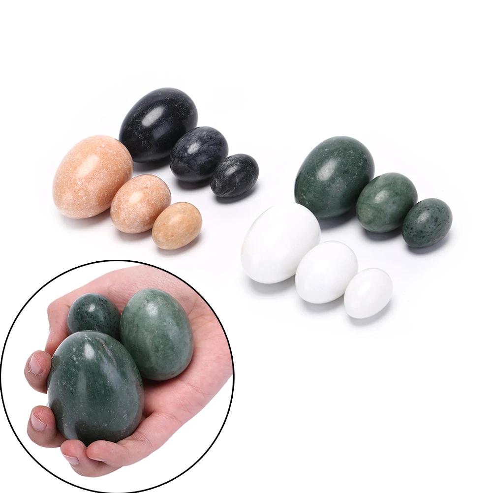 3pcs/set Natural Jade Egg Crystal Sphere For Kegel Exercise Pelvic Floor Muscle Vaginal Exercise Stone Massage Egg