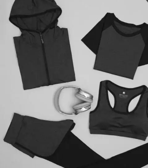 Женский спортивный набор для бега горячий для спортзала бега спорта костюм эластичная одежда для фитнеса Беговая Спортивная одежда для фитнеса спортивный костюм s 2XL - Цвет: gray