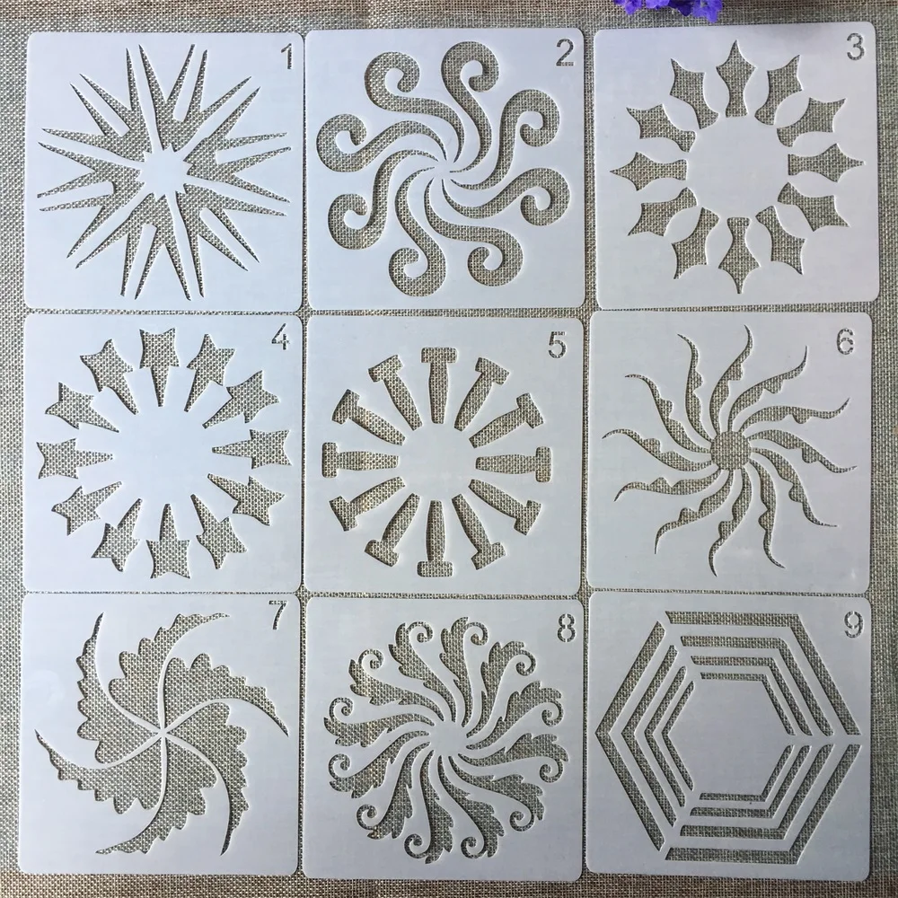 

24Pcs New 13cm Mandala Round DIY Layering Stencils Painting Scrapbook Coloring Embossing Album Decorative Template Wholesale