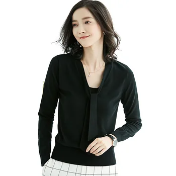 

Knitted Pullovers Women Sweaters 2018 New V-Neck Long Sleeved Pullover Pull Femme Jumper Knitwear Sweater Woman Top Clothing