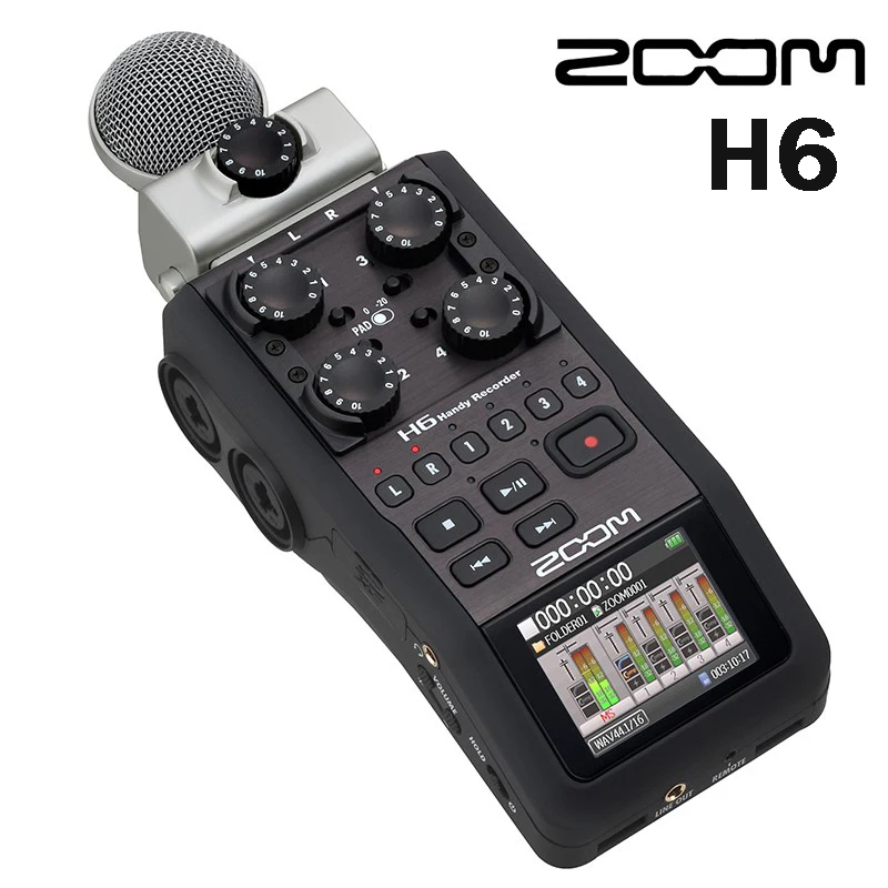 

Interchangeable Microphone Portable Handheld ZOOM H6 digital voice recorder